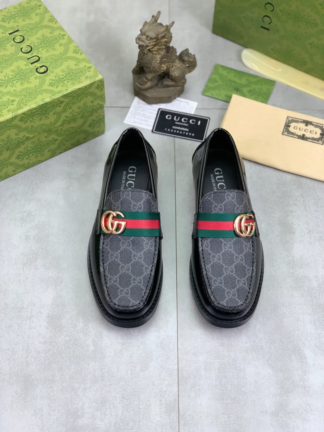 Men's men's shoes 💰P480 [New style] Water-dyed cowhide 💰💎💎💎 [Gucci] GUCCI high-end men's formal business leather shoes, original order 1:1 authentic goods! Original imported high-end open-edge beaded calfskin, original metal buckle, imported first-layer cowhide lining for feet, original outsole, men's shoe size: 38-45, 2️⃣ colors available